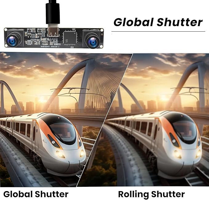 120fps 3D Stereo USB Camera Global Shutter 1200P Synchronization Dual Lens Module 90 Degree for PC Computer USB2.0 Plug and Play Face Recognition QR Codes Scanning
