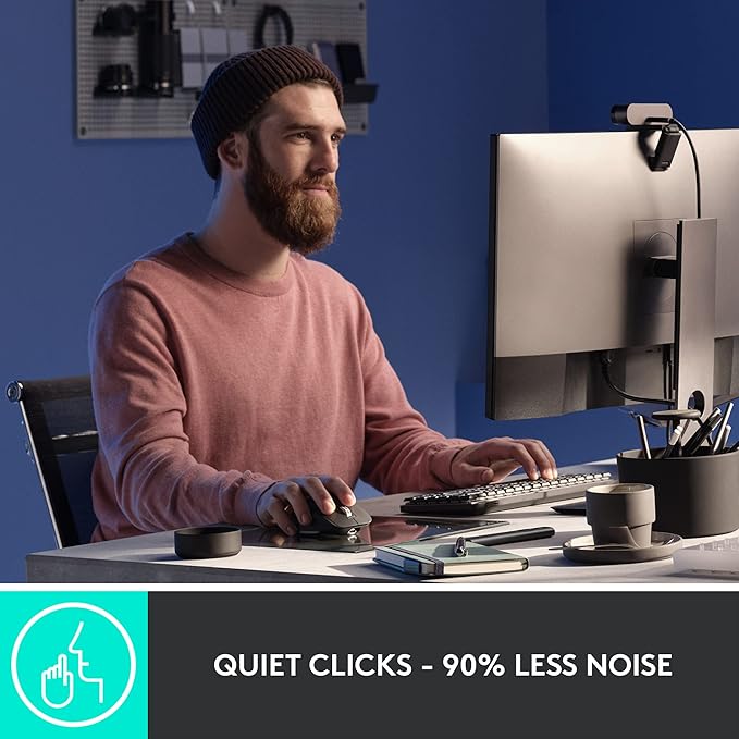 Logitech MX Master 3S - Wireless Performance Mouse with Ultra-fast Scrolling Ergo 8K DPI Track on Glass Quiet Clicks USB-C Bluetooth Windows Linux Chrome - Graphite (Renewed)