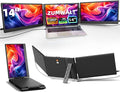 ZUMWALT Laptop Screen Extender 14 Triple Portable Monitor for Laptop 1080P FHD Screen Extender Monitors for 13-16.5 Monitor Extender for MacOS/Windows/Chrome (Built-in Speakers)