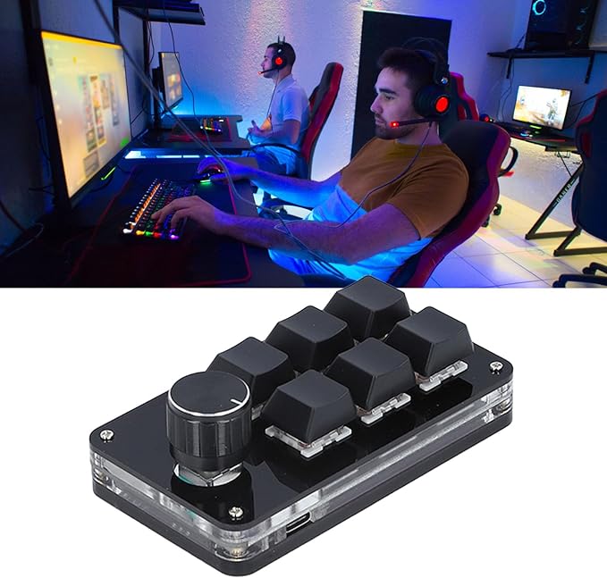 Macro Mechanical Gaming Keyboard One Handed Gaming Keyboard Programmable Keypad for Gaming Music Media and More