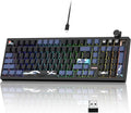 Womier Wireless Gaming Keyboard Mechanical Keyboard 98% Creamy Keyboard RGB Backlit with Number Pad and Volume Knob BT5.0/2.4GHz/USB-C Mode Hot Swappable Custom Keyboard with Linear Switches