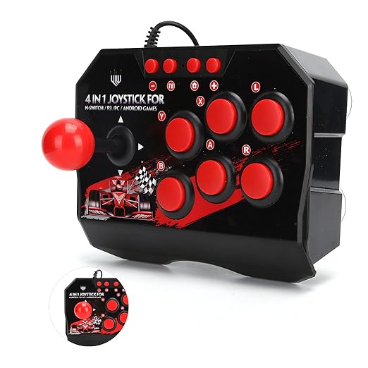 Pissente Wired Fight Stick Fight Stick Wired Joystick Fighting Stick Controller Games Accessories for Switch/PC / PS3 8.3 x 5.9 x 2.4in