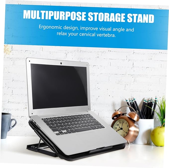 Angoily 1pc Laptop Cooling Rack Height Multi-Speed Wind Practical Heat Dissipation Stand for Laptop Notebook and Tablet Use Office
