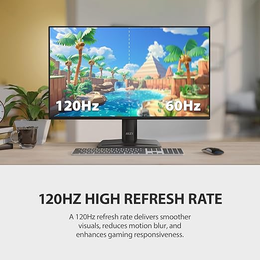 msi PRO MP242A E2 24-inch IPS 1920 x 1080 (FHD) Gaming Office Monitor 120Hz Adaptive-Synch HDR Ready HDMI VGA Port Display PortVESA Mountable Tilt Speaker 4-Side Slim Bezel1ms Black
