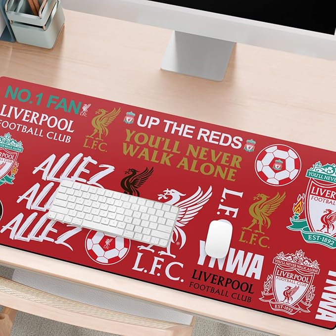 Head Case Designs Officially Licensed Liverpool Football Club Sticker Collage Graphics 37.4 x 15.75 x 0.16 inches (900 x 400 mm) - XL Gaming Office Desk PC Keyboard Mouse Mat Pad
