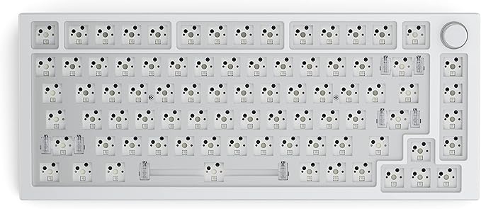 Top Frame for GMMK PRO - 75% Keyboard with Knob - Glorious Gaming - Aluminum Mounting Frame for Custom Mechanical Keyboard for PC Gaming and Programming (E-White)