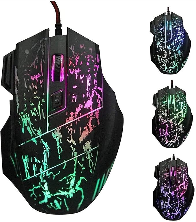 Gaming Keyboard Mouse Headset &amp Mouse Pad Kit LED Backlit Wired