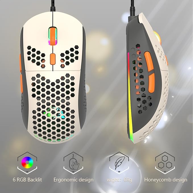 RK-T60 Wired 60% TKL Mechanical Gaming Keyboard Led Rainbow Backlight Ultra-Compact NKRO Linear Red Switch ABS Keycap RGB Honeycomb Mice Coiled Aviator Cable for Windows Laptop PS4/PC/WIN Gamer