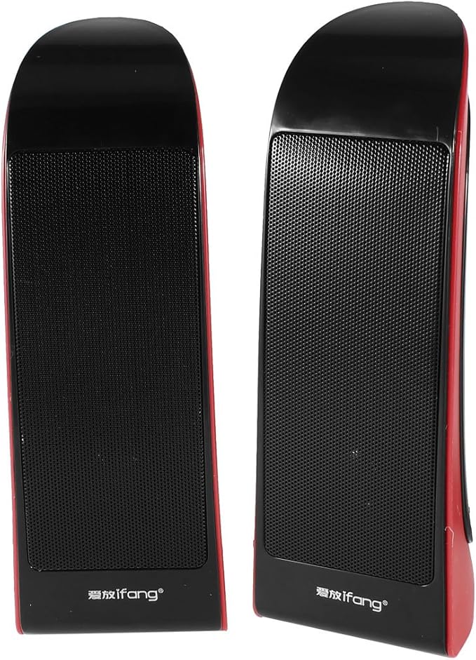Red Black Volume Control USB 2.0 Mini Speaker Box for PC Laptop