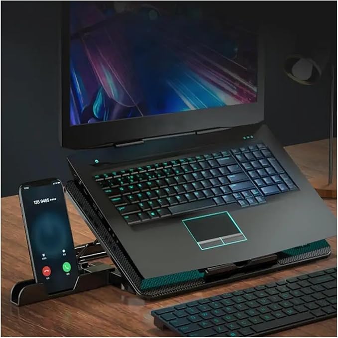 Laptops Cooling Fan Gaming Laptop Cooler for 13-17 Inch 6 Fans USB Ports Large Size Stand