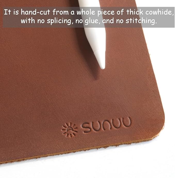 Mouse Pad-Premium Full Grain Genuine Leather (Vintage Brown)