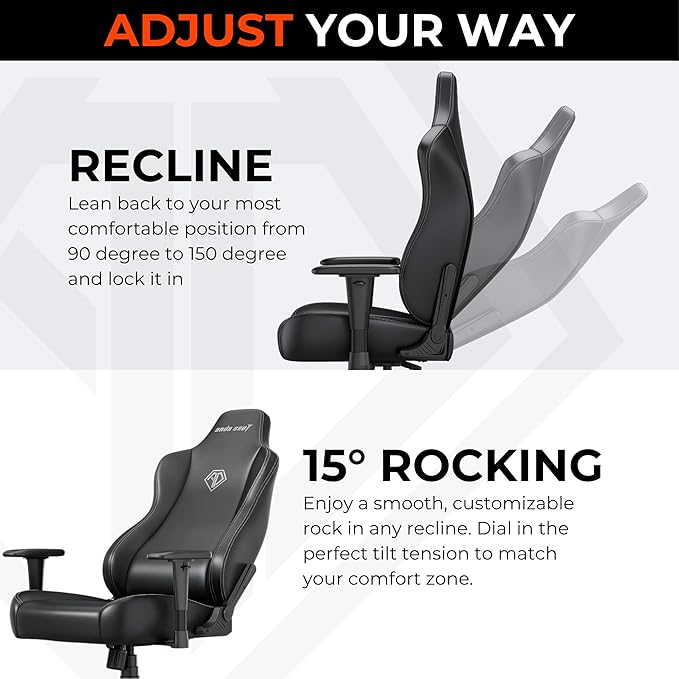 Anda Seat Novis Gaming Chair for Adults - Large Reclining Video Game Chairs Linen Fabric Ergonomic Office Chair Heavy Duty Back Lumbar Support - Gray Fabric Computer Chairs for Home &amp Work