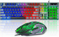 CHONCHOW Gaming Keyboard and Mouse Combo RGB LED Backlit USB Wired Key Board 3200dpi Mice Mechanical Feel Compatible with Xbox one ps5 Windows Laptop Computer(Grey-Black)