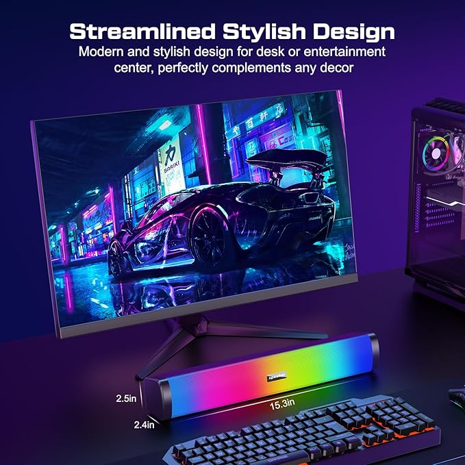 Computer Speakers for Desktop Gaming Speakers with Touch Lights PC Speakers with Surge Clear Sound USB Powered for Computer Desktop PC Laptop Monitor