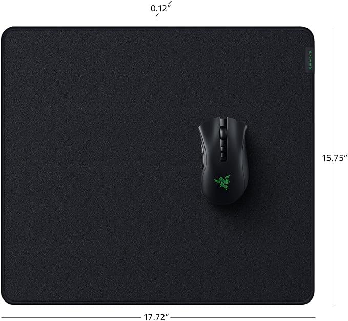 Razer Strider Hybrid Mouse Mat with a Soft Base &amp Smooth Glide: Firm Gliding Surface - Anti-Slip Base - Rollable &amp Portable - Anti-Fraying Stitched Edges - Water-Resistant - Large - Quartz Pin