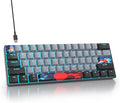 surmen 60% Wired Mechanical Gaming Keyboard 61 Keys Backlit Ultra-Compact Mini Office Keyboard with Red Switch for PC/Mac Gamer Typist (61 Dolch)