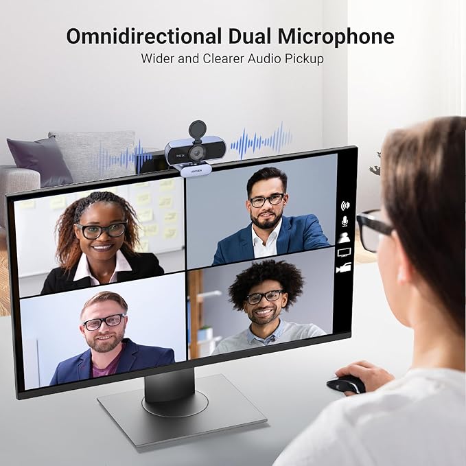 UGREEN 2K Webcam Full HD 1080P Webcam for PC Web Camera with Autofocus Privacy Cover Dual Noise Cancelling Mics Bundle with Microphone for PC USB Mic with RGB Lights Mute Button 24bit/96kHz