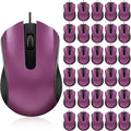 Bonuci 30 Pack USB Wired Mouse 3 Button Corded Computer Mice Bulk USB Mouse for PC Desktop Laptop Office School Classroom Use(Purple)