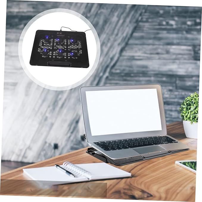 Homoyoyo Laptop Cooling Pad Adjustable Height Fan Air Cooler for Laptops up to USB Powered Lightweight Slim Design for Noise Cooling for Travel and Business Use