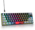60% Mechanical Keyboard 61-Key Wired Gaming Keyboard with Blue Switch RGB Lighting Effect PBT Keycaps Ultra-Compact Mini Keyboard Suitable for Win/Mac(61 Dark)