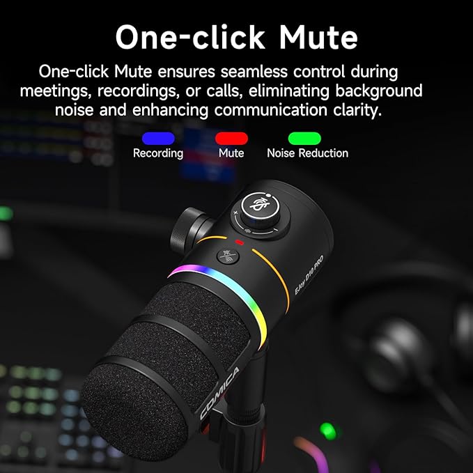 EJoy D10 PRO(D) COMBO Dual-Channel Wireless USB Gaming Microphone – RGB Dynamic Mic with Wired/Wireless Modes XLR/USB-C Real-Time Monitoring Studio Mic for Gaming Streaming Podcast Recording