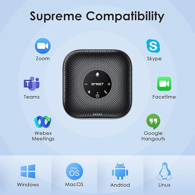 EMEET S800 4K Webcam for Streaming and M0 Plus Bluetooth Speakerphone