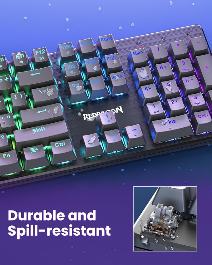Redragon K671KS Wireless Mechanical Gaming Keyboard Tri Mode BT/2.4G/USB-C Hot Swappable Custom Keyboard RGB Backlit Computer Gaming Keyboards PBT Keycaps Programmable for PC/Tablet/MAC