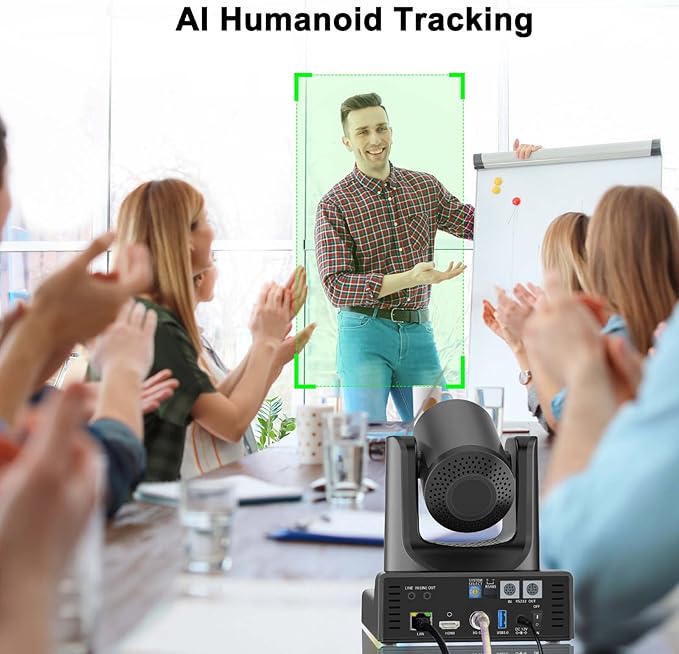 PTZ CameraNDI PTZ Camera with 20X Optical Zoom AI TrackingHDMIPOEIP Live Streaming Simultaneous 3G-SDI and USB Video Output for Church Conferences TeachingvMix OBS etc