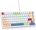 Guffercty kred 75% Retro Keyboard with Knob Custom Gasket Mounted Wired Mechanical Gaming Keyboard 75 Percent RGB Hot Swap for Mac/Windows/Linux (Gasket 82 Soy Milk)