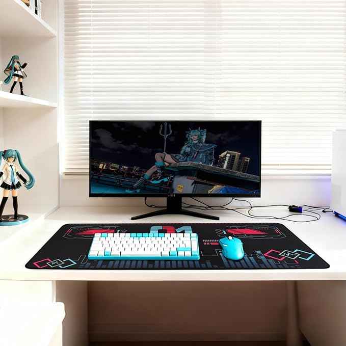 35.4''x15.7'' Mouse Pad Large Desk Mat with Non - Slip Base for Hatsune Miku Collaboration