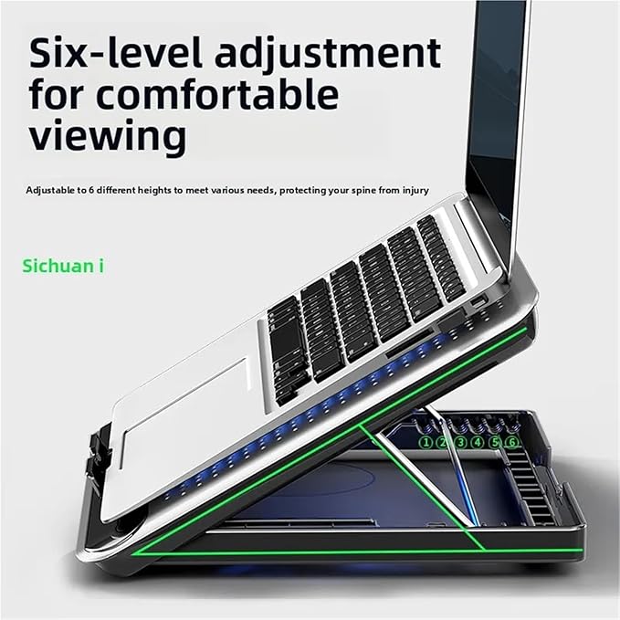 Compatible for Aluminum Alloy Gaming Laptop Cooling Pad 11/13/17 Notebook Radiator Fan Stand(SR)