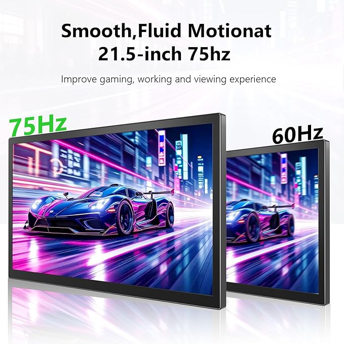 21.5 Inch Large Portable Monitor 1080P FHD 75Hz Gaming Display with HDR Built-in Speakers &amp Stand USB-C HDMI Portable Second Screen for Laptop PC Gaming Rig Business Travel