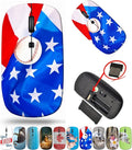 maizi Wireless Mouse for PC MacBook Computer Laptop (BYADAUa0PA_American Flag and BA_042)