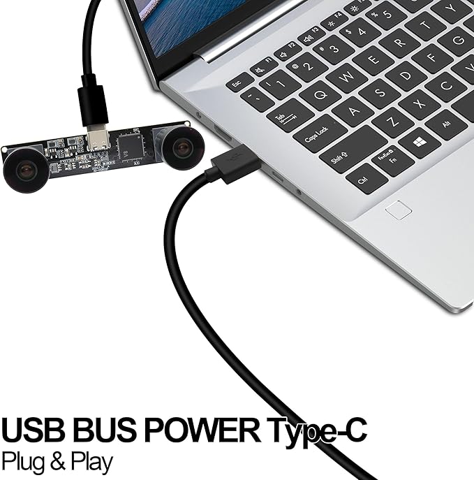 MMlove Monochrome Black/White USB Stereo Camera Module 800P 120fps Global Shutter Synchronous Dual Lens 3D Webcam 101° Viewing Angle Lightburn Camera for VR Face RecognitionPC/Laptop/Raspberry Pi