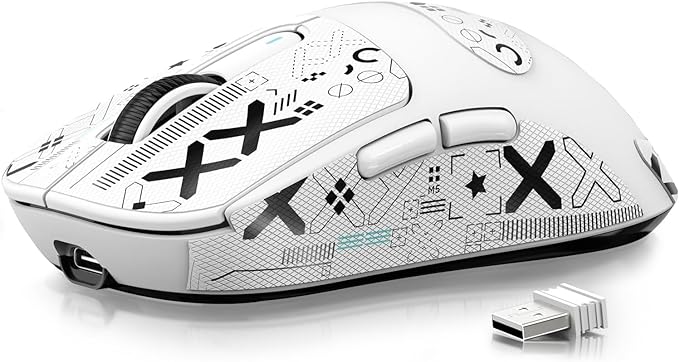 ATTACK SHARK X3 Lightweight Wireless Gaming Mouse 49g Tri-Mode Bluetooth/2.4G/USB-C Wired Mouse PAW3395 26K DPI Sensor 200h Battery Life Programmable Buttons Griptape for PC/Laptop/Mac