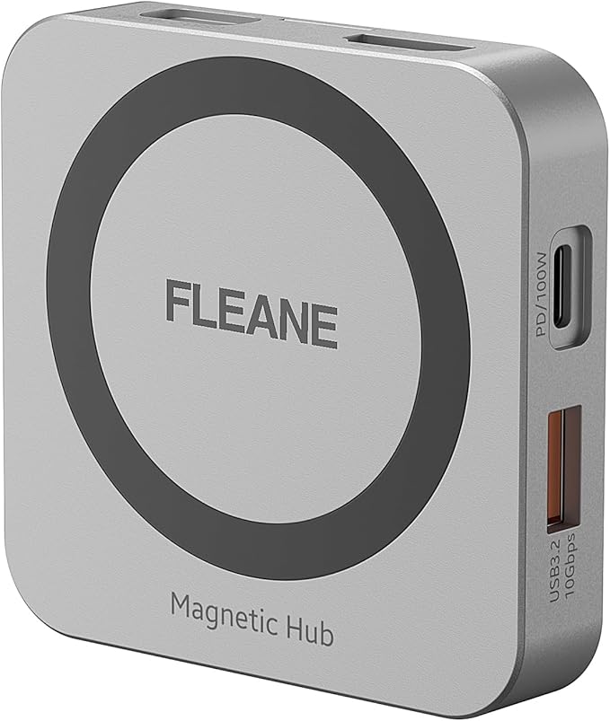 Magnetic USB C Hub 8 in 1 &amp Type-C Docking Station M.2 NVMe 2230 SSD Enclosure 4K@60Hz HDMI 10Gbps USB-A/USB-C 3.2 SD/TF 3.0 Card Solt AUX 100W PD for iPhone 15 16 MacBook Pro Air Laptop