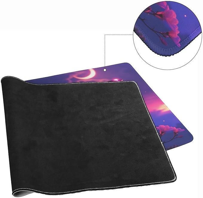 Purple Butterfly Mouse Pad Large Desk Mat Extended Keyboard Mouse Pad with Non-Slip Base and Stitched Edge Mouse Mat Desk Pad 36x16 Mouse Pads for Desk Home Office Gaming
