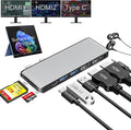 Surface Pro 9/10/11/X Docking Station Quad Display Surface pro 11 USB Hub with Dual 4K@60Hz HDMI USB-C (4K@60Hz Video+40Gbps Data+100W Charge) 2 USB3.0 SD/TF 3.5mm Mic for Surface Pro 11/10/9/X