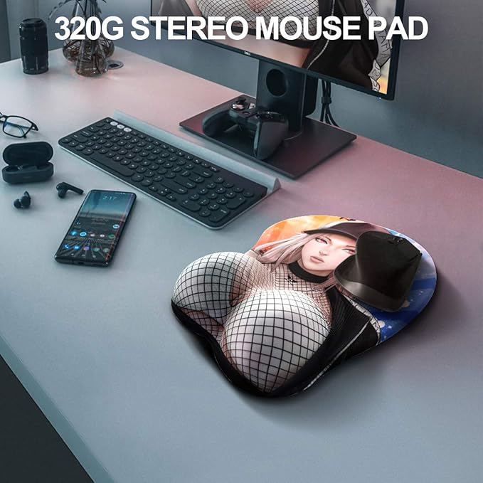3D Anime Gaming Mousepad Ergonomic Mouse Pad with Wrist Support Rest Mousepad Gel Wrist Rest Memory Foam Non-Slip &amp Pain Relief for Computer Wireless Home&ampOffice Streetwear Chloe KG Alpha