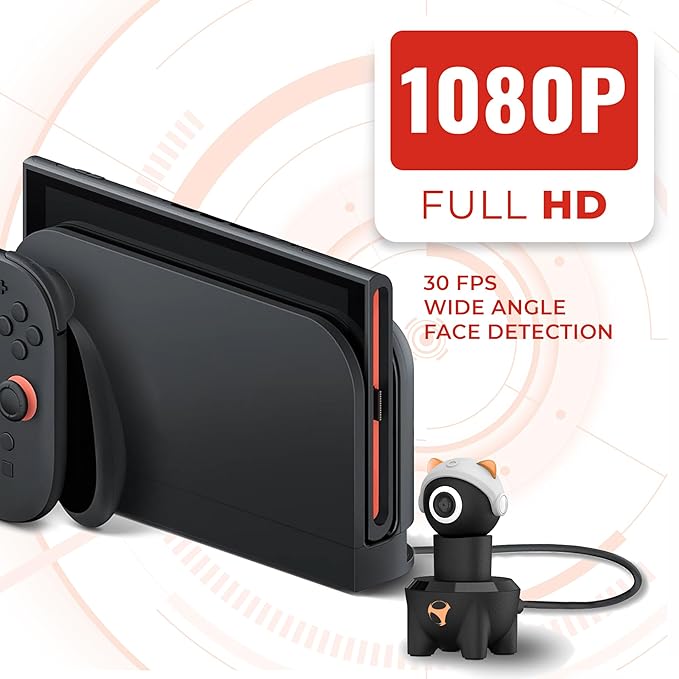 Subsonic - Playcam 1080 - Kamera für Nintendo Switch 2 Full HD 1080p Auflösung mit Weitwinkel USB-C Plug and Play verstellbares Objektiv – Blau