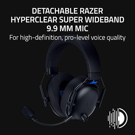 Razer BlackShark V3 Wireless Gaming Headset for PS5: 50mm Drivers - Super Wideband Mic - 2.4 GHz Bluetooth - Works with PC Mac Nintendo Switch Smartphone - Long Battery Life - Black