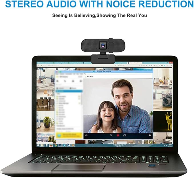 Sanpyl 4K Webcam 4K Autofocus Web Camera with Cover and Dual Noise Reduction Microphone USB PC Computer Webcam Plug and Play for Gaming Video Recording