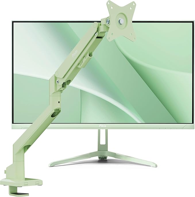 Pixio PX246 Wave Mint Green 24 inch 120Hz Refresh Rate FHD 1080p Resolution IPS Panel 4ms GTG Response Time Gaming Monitor PS1S Wave Mint Green Single Monitor Arm