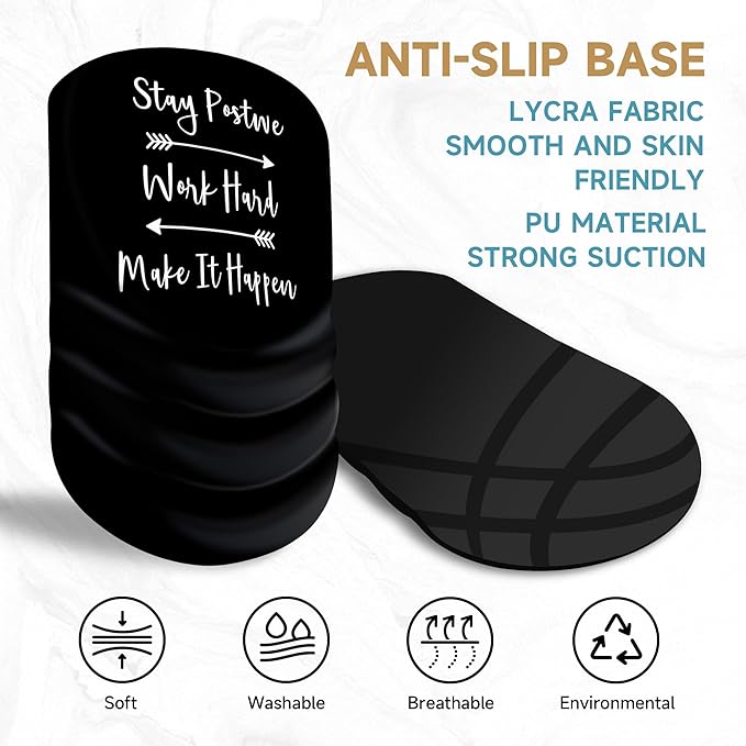 Ergonomic Mouse Pad with Wrist Rest SupportNon-Slip PU BaseMassage for Carpal Tunnel Pain ReliefMemory Foam Mousepad for HomeOfficeWork（Inspirational Quote）