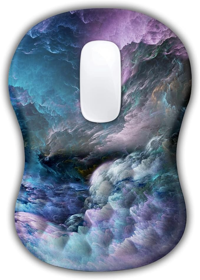 Ergonomic Wrist Rest Support Mouse Pad Massage Design Relief Carpal Tunnel Pain Entire Memory Foam Non-Slip Computer Mouse Pads for Wireless