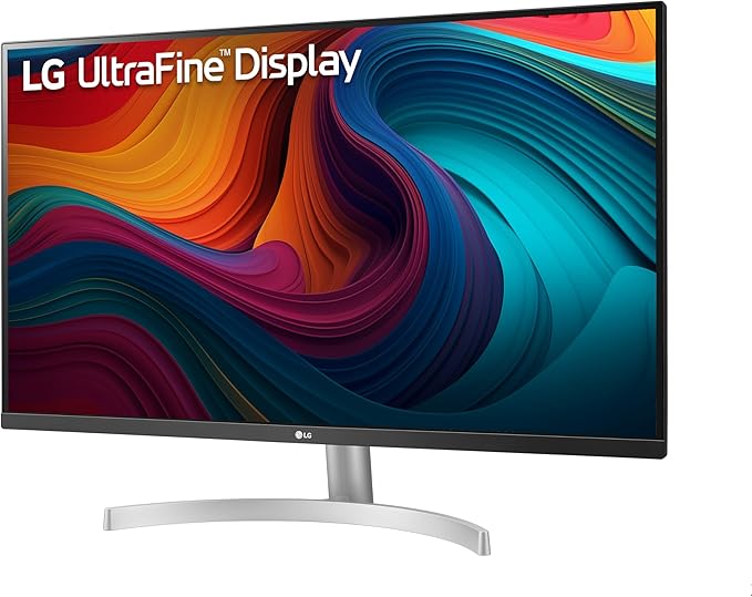 LG 32UN500-W Monitor 32 Ultrafine (3840 x 2160) Display AMD FreeSync DCI-P3 90% Color Gamut HDR10 Built-in Speakers 3-Side Virtually Borderless Design - Silver/White