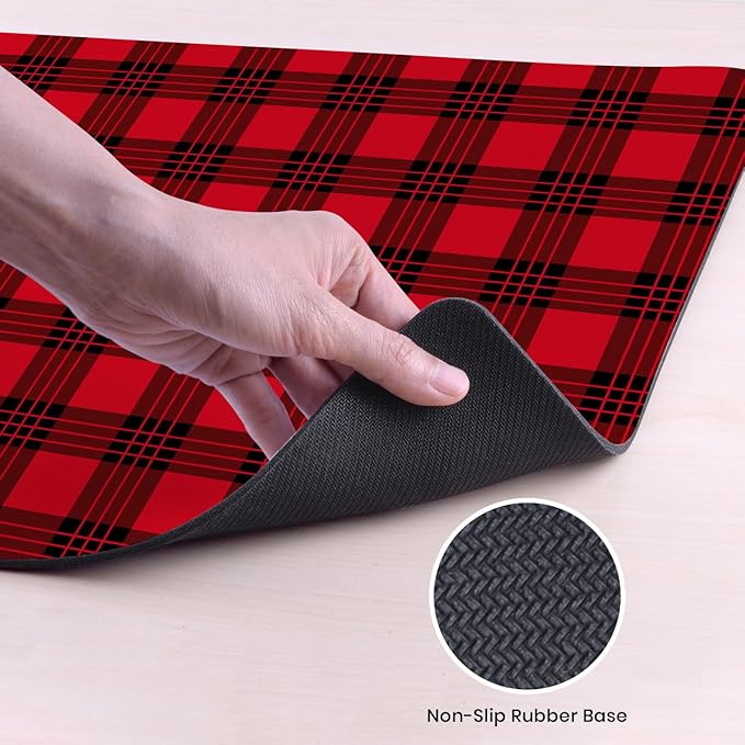 Head Case Designs Officially Licensed AC Milan Tartan Crest Logo 37.4 x 15.75 x 0.16 inches (900 x 400 mm) - XL Gaming Office Desk PC Keyboard Mouse Mat Pad