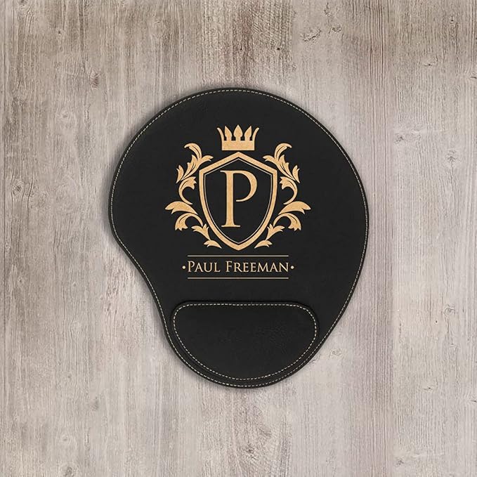 Personalized Leather Mouse Pad Customized MousePad with Wrist Rest Support