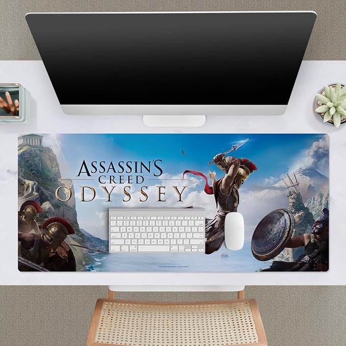 Head Case Designs Officially Licensed Assassin's Creed Alexios Jump Odyssey Key Art 37.4 x 15.75 x 0.16 inches (900 x 400 mm) - XL Gaming Office Desk PC Keyboard Mouse Mat Pad