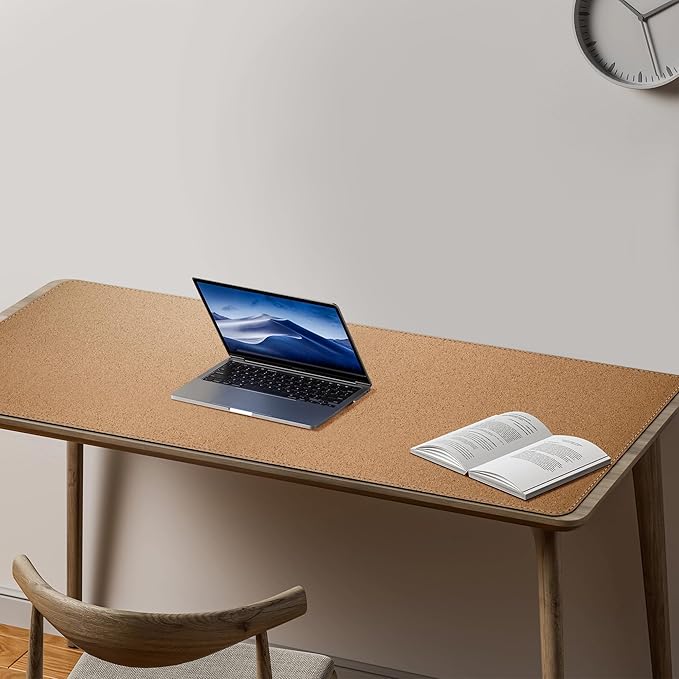 Mydours XXL 55.1x19.7 Desk Pad with Cork Base Dual-Sided PU Leather Surface Protects Desks from Scuffs &amp Stains Spacious Mouse Mat for Multi-Monitor Setups Office Use &amp Light Gaming Compa